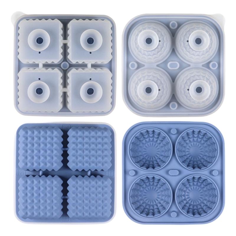 2 Pack Creative Geometric Ice Cubes Molds Silicone Ice Ball Tray For Cocktails Whiskey Nonstick Kitchenwares
