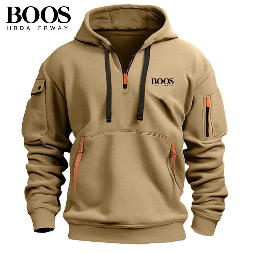 

Осень/Зима 2025 Новая Вышивка Мужской Повседневный Худи-Пуловер с Несколькими Молниями и Нарукавным Карманом Большой Худи Худи для Занятий Спортом на Открытом Воздухе 3XL