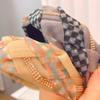 New Colorful Hair Hoops for Women's Fashion Elegant Women's Organza Plaid Hairband Designer Wide Hairband Headwear