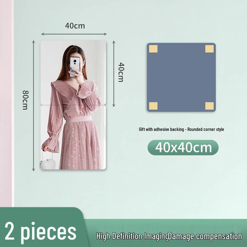 Acrylic Full Body Self-Adhesive Wall Mirror Sticker for Bathroom or Cabinet Door