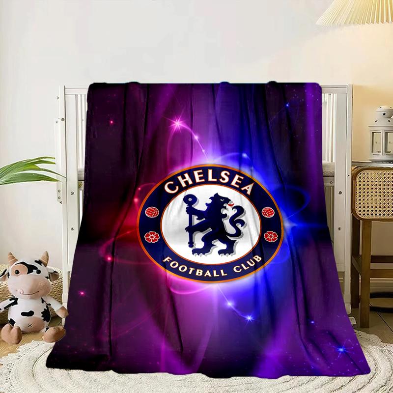 Football Club Emblem Lion Blanket Flannel Blanket for Bed, Sofa, Camping, Hiking, Picnic Essentials, Gift for Family Fan Gifts