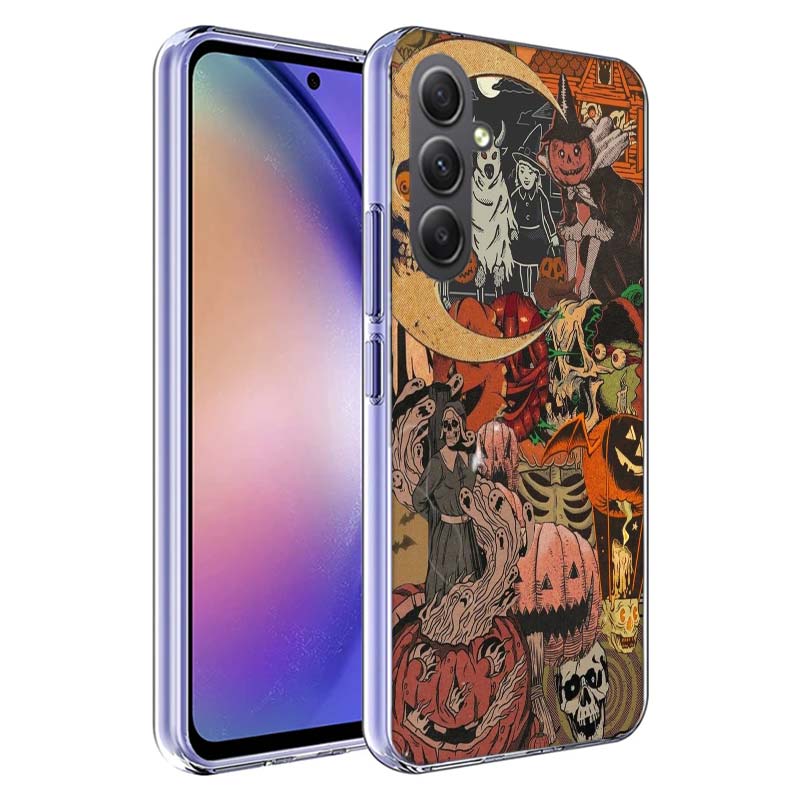 Halloween Fall Art Witch Cat Phone Case for Samsung A17 A37 A57 A07 A16 A26 A36 A56 A06 A02S A12 A22 A32 A52S A04S A14 A24 A34 A