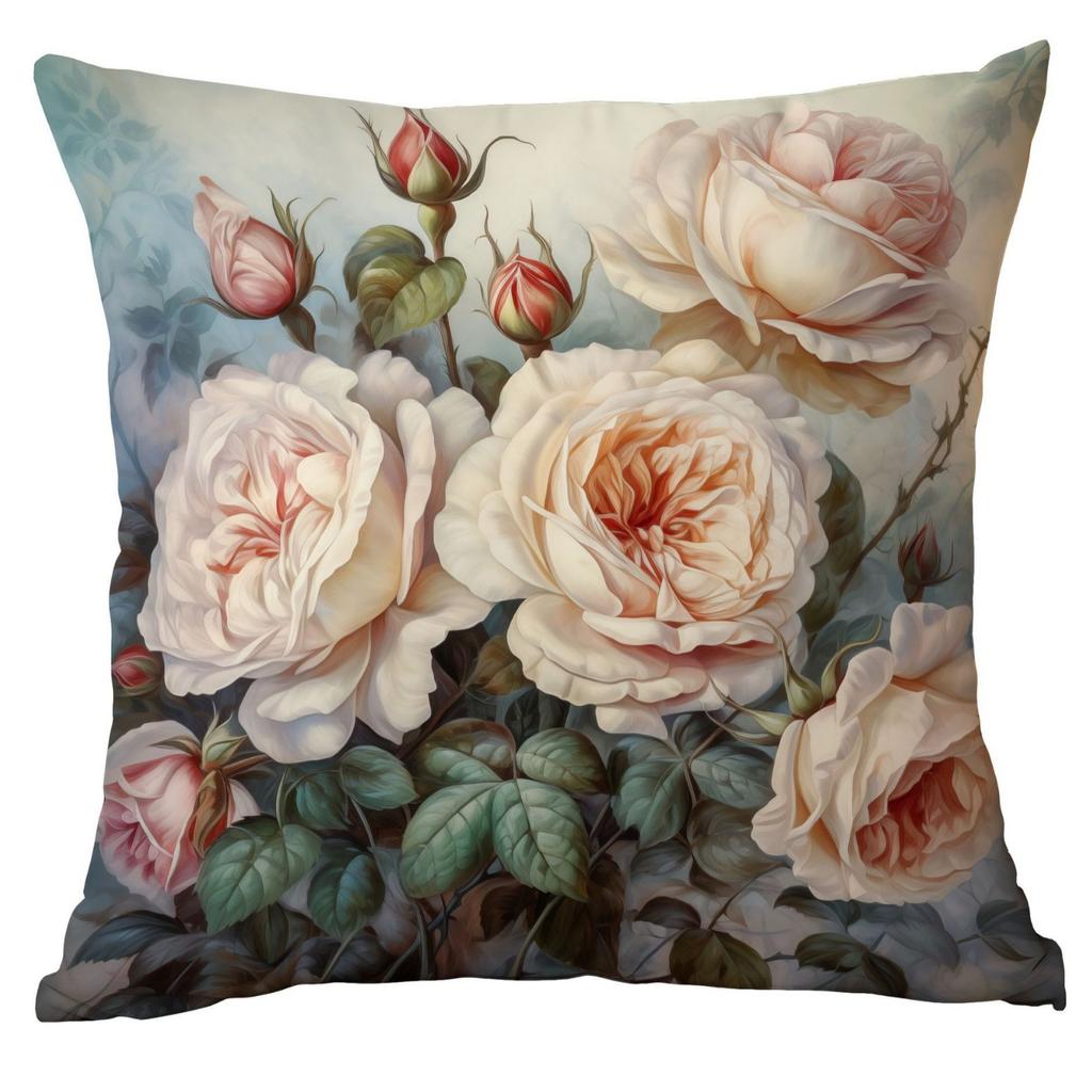 New Retro Old Peony Flower Pillowcase Home Sofa Cushion Pillowcase