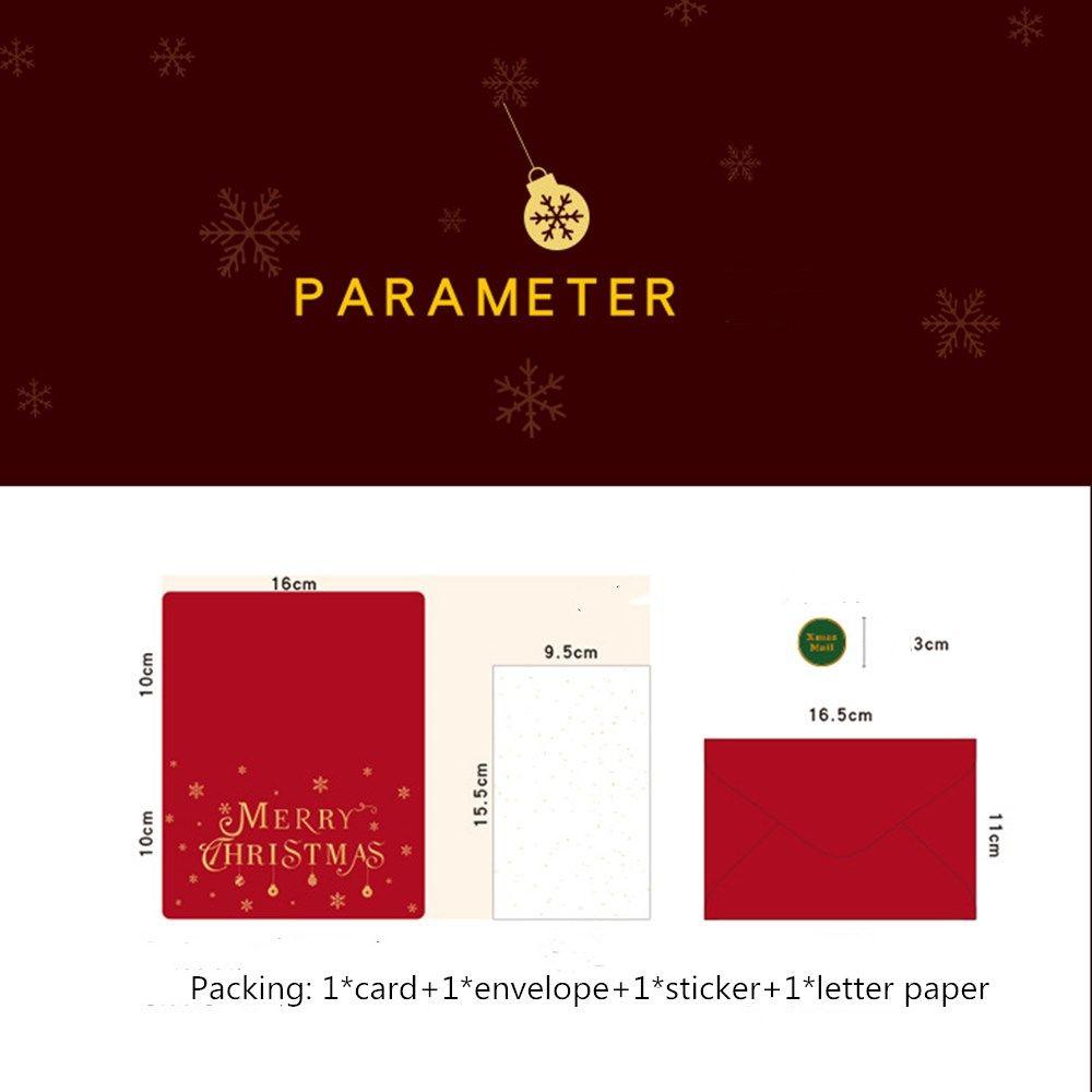Card Cards with Envelopes Stickers Christmas Greeting Card Blessing Merry Christmas Bronzing