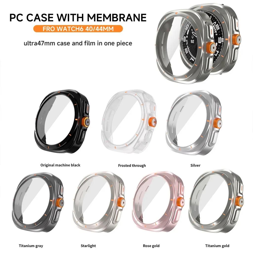 Change To Ultra Case for Samsung Galaxy Watch 7 6 40mm 44mm Upgrade To Galaxy Watch Ultra 47mm Tempered Glass Screen Protector