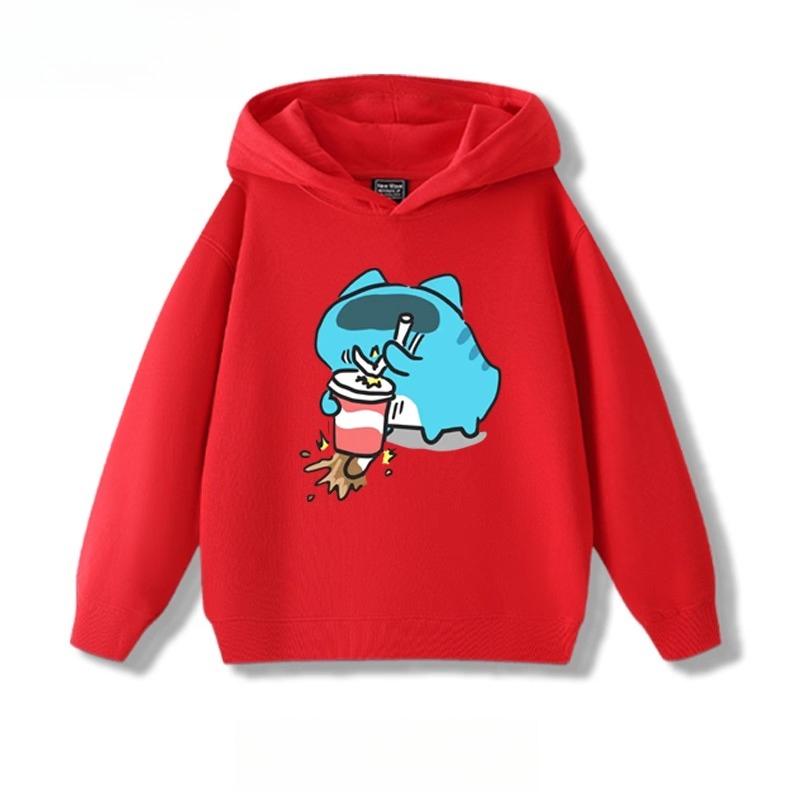 Neue lustige und schöne Kleidung mit Bugcat Capoo Emoji-Aufdruck für Kinder, modischer warmer Hoodie für Herbst und Winter für Jungen und Mädchen