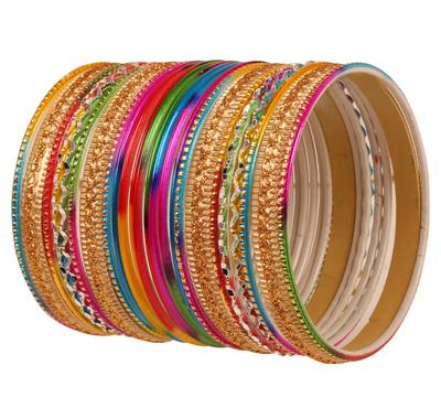Touchstone Rainbow Bangle Indian Bollywood Colorful Bangle In Antique Gold Tones for “Gorgeous Collection”. Bracelet. Women.