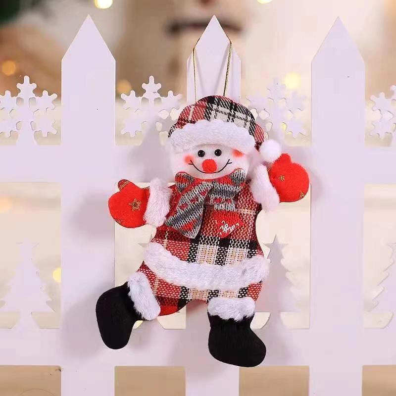 12/1Pcs Christmas Plush Doll Ornaments Santa Claus Snowman Xmas Tree Hanging Pendants Home Xmas New Year Party Decorations Gifts