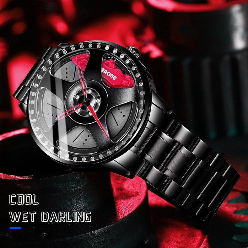 SVJ Watch Men's Wheel Hub Stereo Brake Hollow S1 Racing Car Modified Black Technology Waterproof