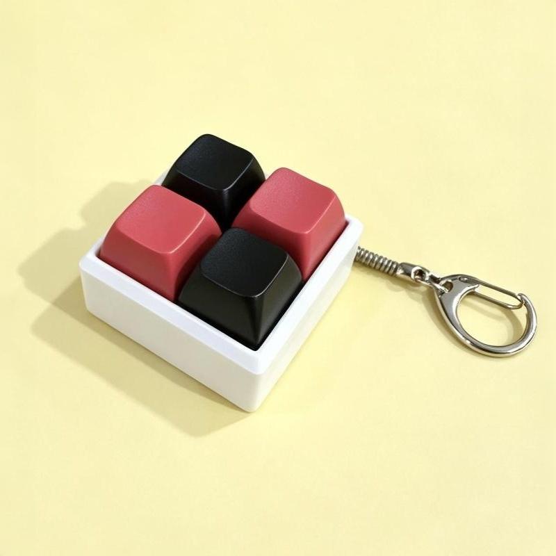 Mini 4 Keys Mechanical Keyboard Fidget Keychain Satisfying Click Sound Unique Gift for Keyboard Enthusiasts Friends