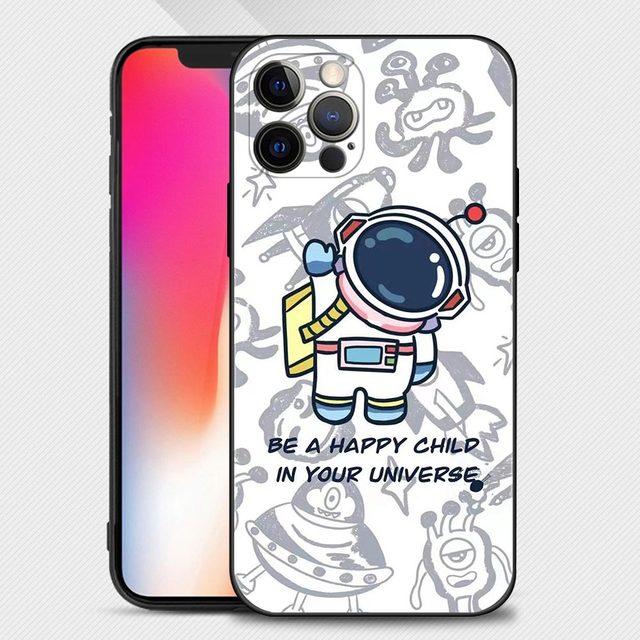Phone Shell For Apple Iphone 14 13 12 11 Pro Max 13 12 Mini Xs Max Xr X 7 8 Plus 6 6s Cover Silicone Case Cute Cartoon Astronaut