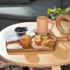Round Wooden Pizza Plate with Handle - Multifunctional Kitchen Cutting Board and Snack Tray