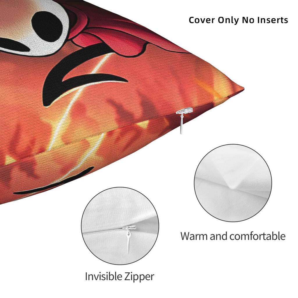 Hollow Knight Silksong Square Pillow Cases Cartoon Cushion Covers Fashion Zippered Decorative Pillowcase for Home 18x18