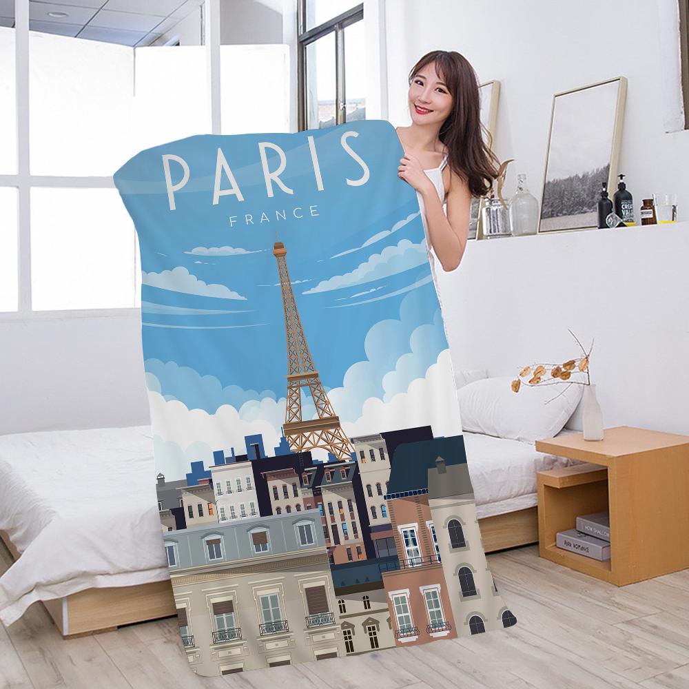 Eiffel Tower Beach Towel Colorful Bath Towels for Girl Microfiber Quick Dry Sand Free Beach Yoga Spa Gym Pool