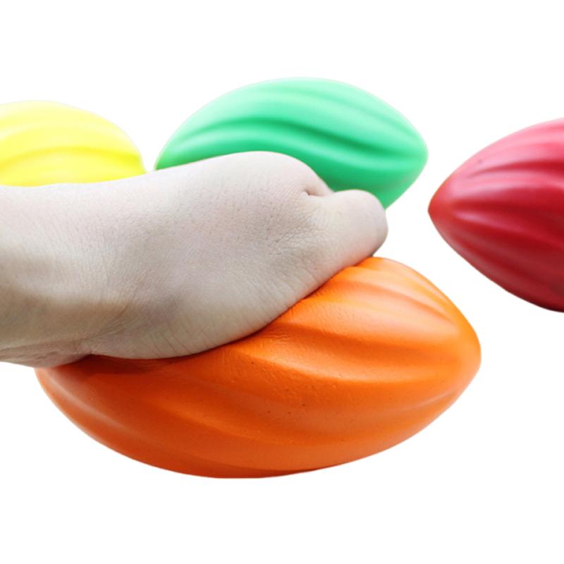 Pu Sponge Elastic Rainbow Rugby Anxiety Relief Sports Toy Foams Jumping Balls Child Portable Comfortable Easy Grip Toys