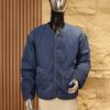 Men's Retro Thickened Collarless Denim Jacket - Warm Winter Cotton Outerwear