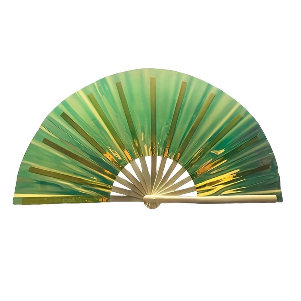 PVC Tai Chi Fan Foldable Glitter Hand Fan Elegant Bamboo Fan  for Line Dancing, Parties, and Events