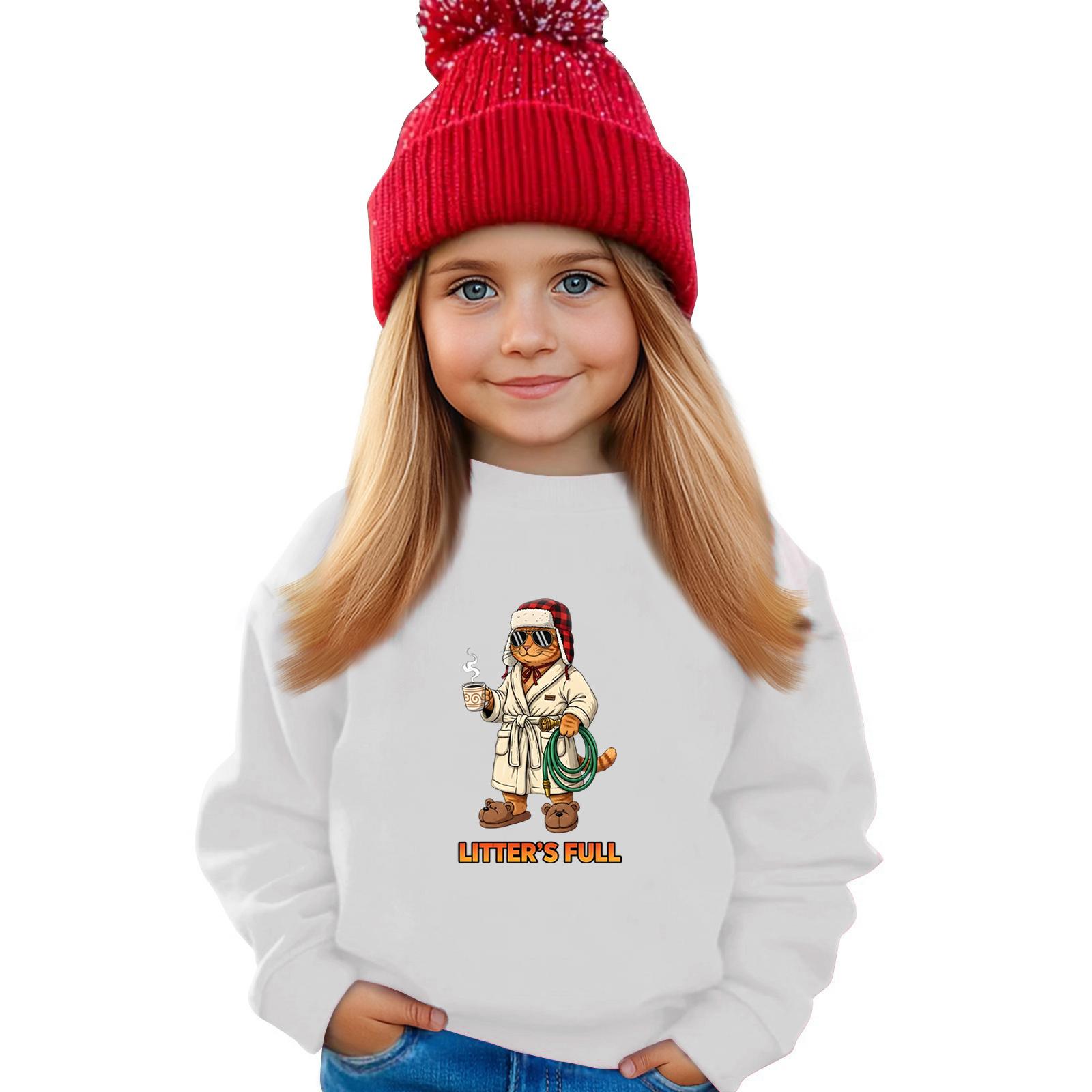 

Kids Sweatshirt Boys Girls Crewneck Sports Sweatshirt Casual Pullover Sweatshirt Sports Shirt 160 белый