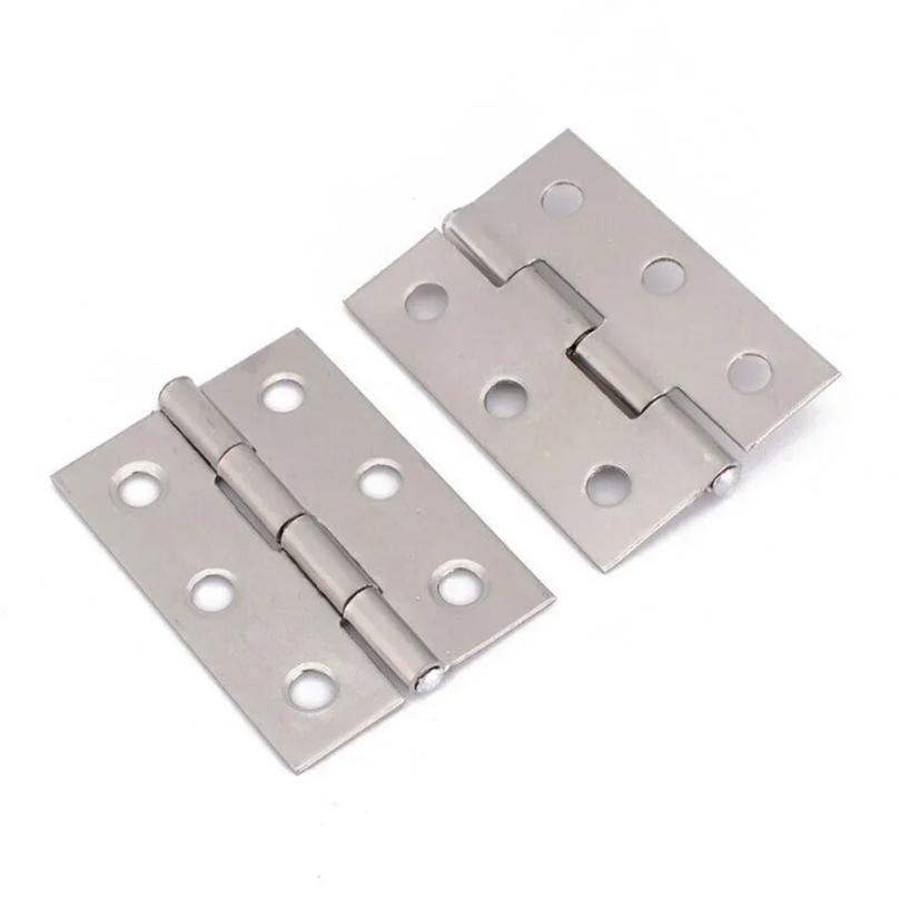 10pcs Stainless Steel Door Hinges Cabinet Doors Windows Wooden Box Flat Hinge Home Furniture Hardware Accessories