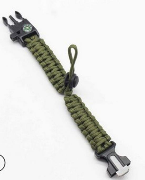 5-in-1 Multifunctional Survival Paracord Bracelet with Compass for Outdoor Travel and Climbing