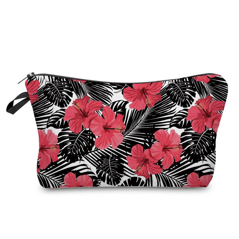 Women Flower Print Cosmetic Bag Toiletries Organize Travel Storage Case 6379