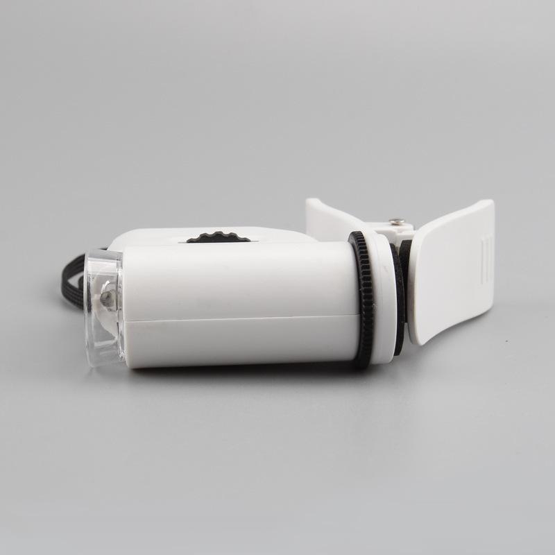 Mini Portable Led Light Microscope with Phone Holder, High Magnification Pocket Sized Microscope