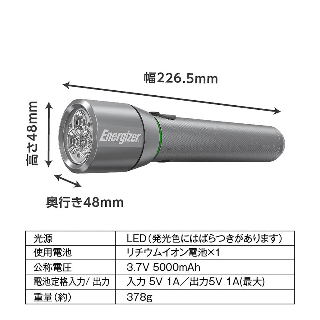 Energizer LED Light, Rechargeable Metal Light with Power for Mobile Devices (Maximum 1200lm Brightness / Up to 8 Hours of Run Time) PMHRL71