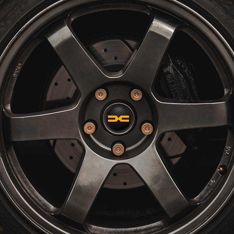 BGS1 4pcs Car Wheel Center Decorative Stickers Aluminum Alloy Badge Stickers For Dacia Bigster Spring Duster Sandero Jogger Dokker