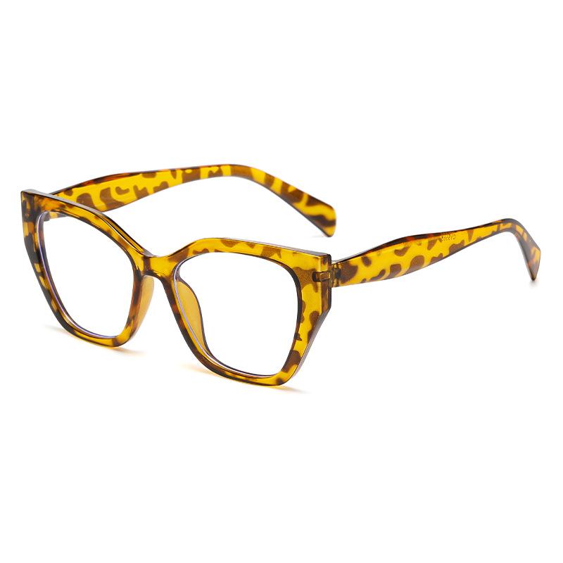 555 New Cat Eye Internet Celebrity With Anti-Blue Glasses 2024 Personalized Frame Sweet Cool Fashion Commuter Flat Mirror