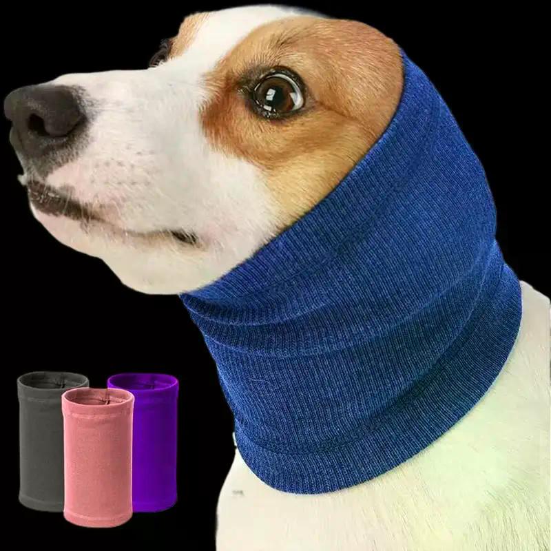 Dog Grooming Earmuff Warm Headband Ear Cover Neck Hat Noise Cancel Soundproof Anxiety Pet Bath Quiet Dry HeadSleeve Dog Supplies