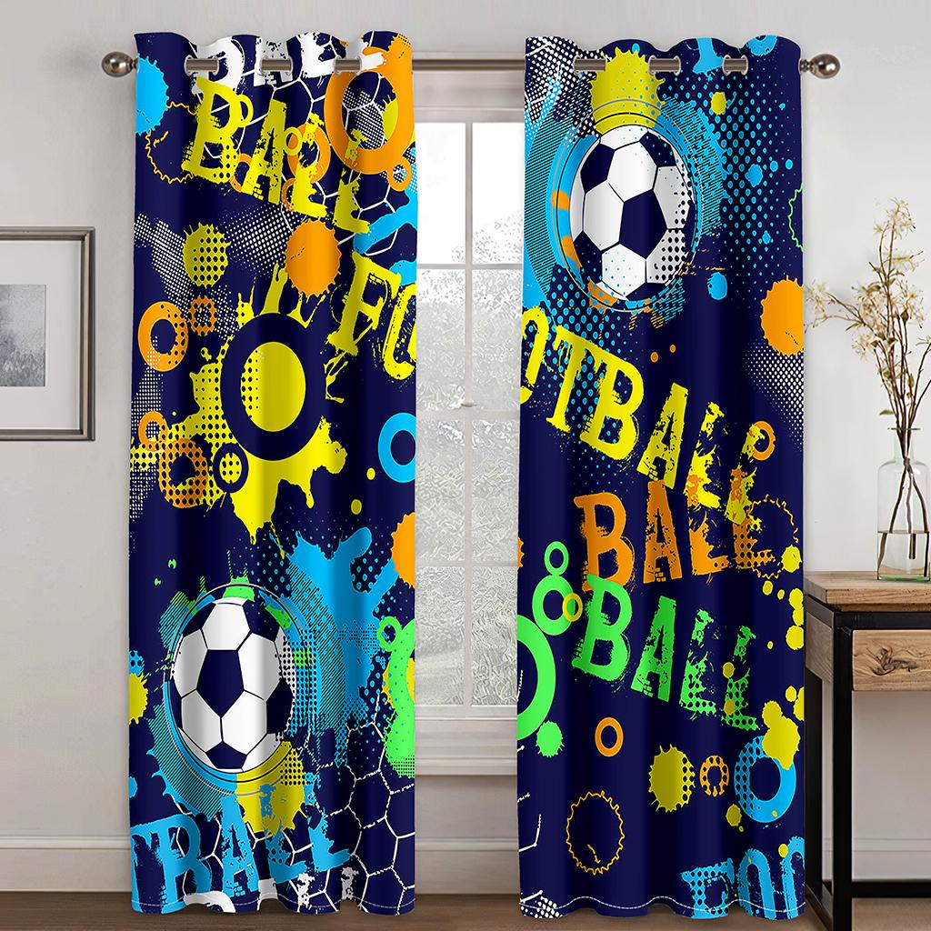 Sportgardiner Fotball i Brann og Vann Flammesprutende Tordenslag Abstrakt Konseptkunst Stue Soverom Vindu