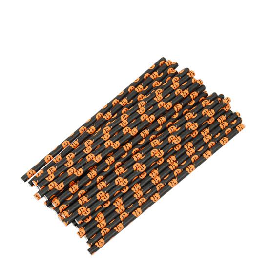 50Pcs Portable Straw Attractive Disposable for Home Halloween Eye-catching Straw Paper