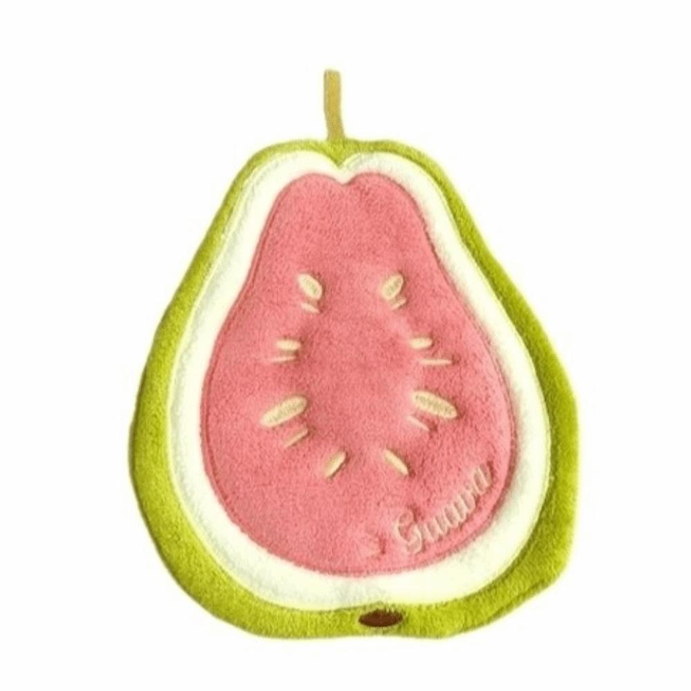 Fast Drying Fruit Shaped Hand Towel Coral Fleece Wipe Cloth Durable Papaya Hanging Towel Kids Guava