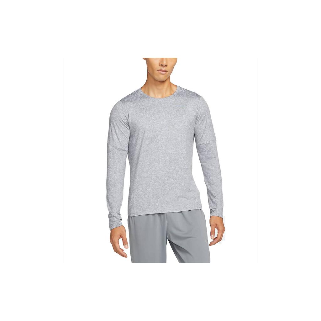 Nike T Shirts Men's Light Gray Crew Neck Moderate Straight Fit DD4755-084