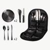 9/10/20sets Outdoor Travel Stainless Steel Tableware Camping Barbecue Plate Clip Steak Knife Fork Spoon Set Portable Storage Bag
