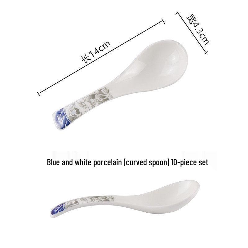 4-Piece 8-Inch Ceramic Noodle Bowls: Underglaze Blue and White Porcelain Conical Soup Bowls, Household Tableware.