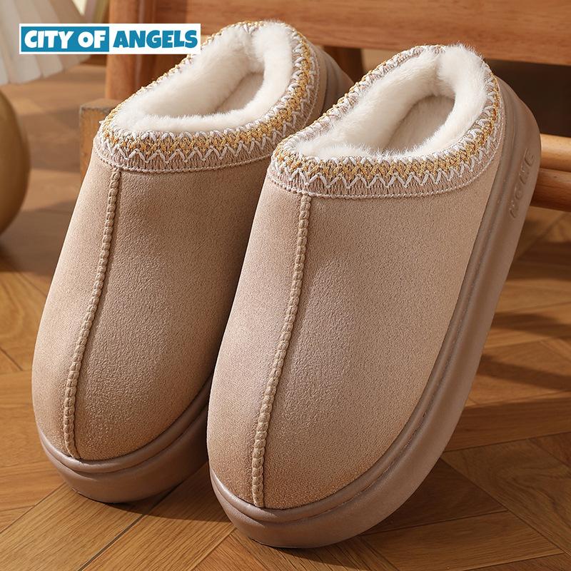 New Fashion Fluffy Platform Slippers for Women Winter Plush Warm Cotton Shoes Woman Comfort Non Slip Unisex Home Slippers