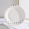 10 pezzi per 1 lotto Set di stoviglie monouso a righe blu rosa con pois Bicchieri di carta Piatti Cannucce Forchette Set monouso Decorazioni per feste di compleanno e matrimonio