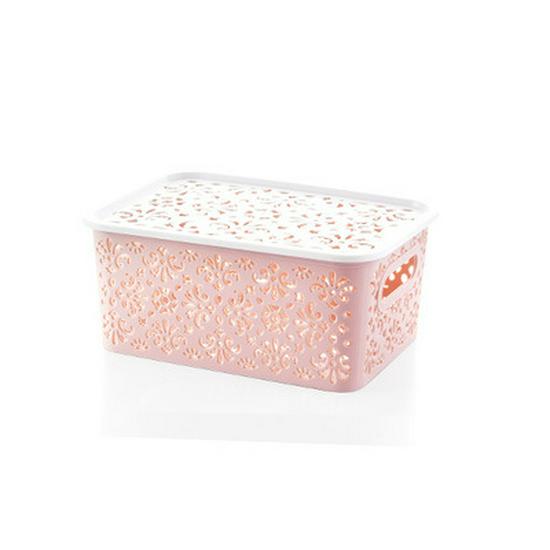 Hollow Desktop Underwear Storage Box with Lid - Plastic Drawer Organizer for Bras & Underwear
