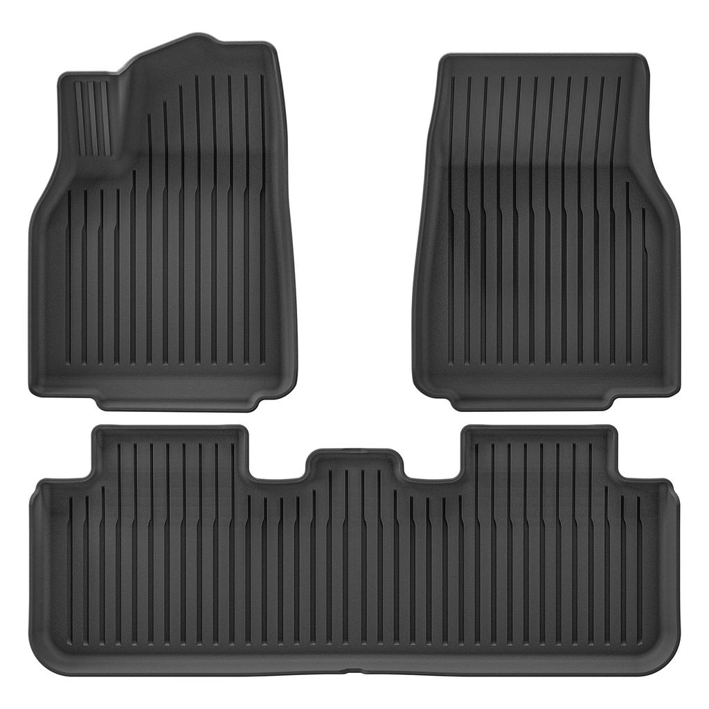 LUCKEASY Floor Mats for New Tesla Model Y 5seats Launch 2025+ Juniper TPE Cargo Liner Trunk Mats Backrest Pad Protection Black