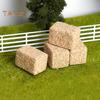 4 Stück Miniatur-Heuballenmodell, realistisches Mini-Heuhaufen-Ornament, winziger runder gefälschter Strohballen, DIY-Farm, Mikro-Landschaft, Puppenhaus-Dekoration, Zubehör