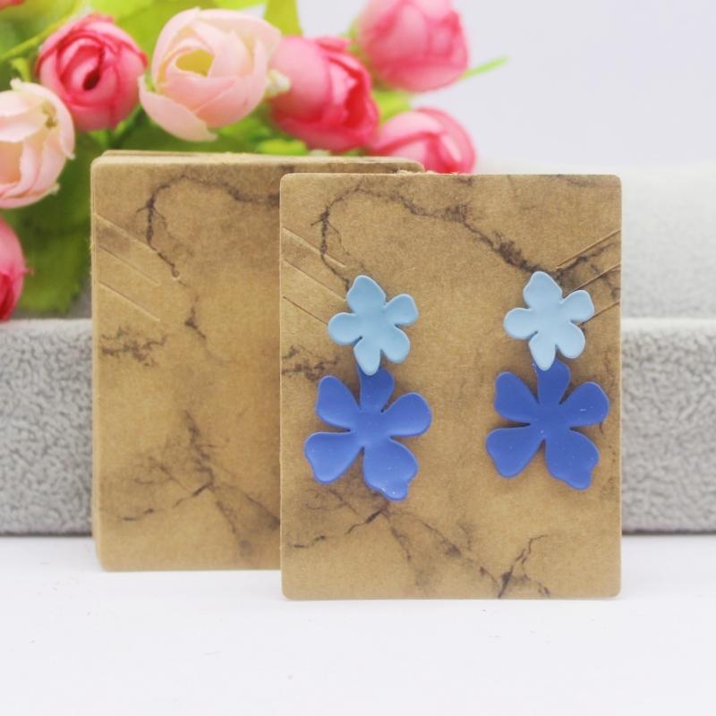 50/100 Pcs 5.1X6.3cm White/kraft Paper Multiple Earring Necklace Display Card