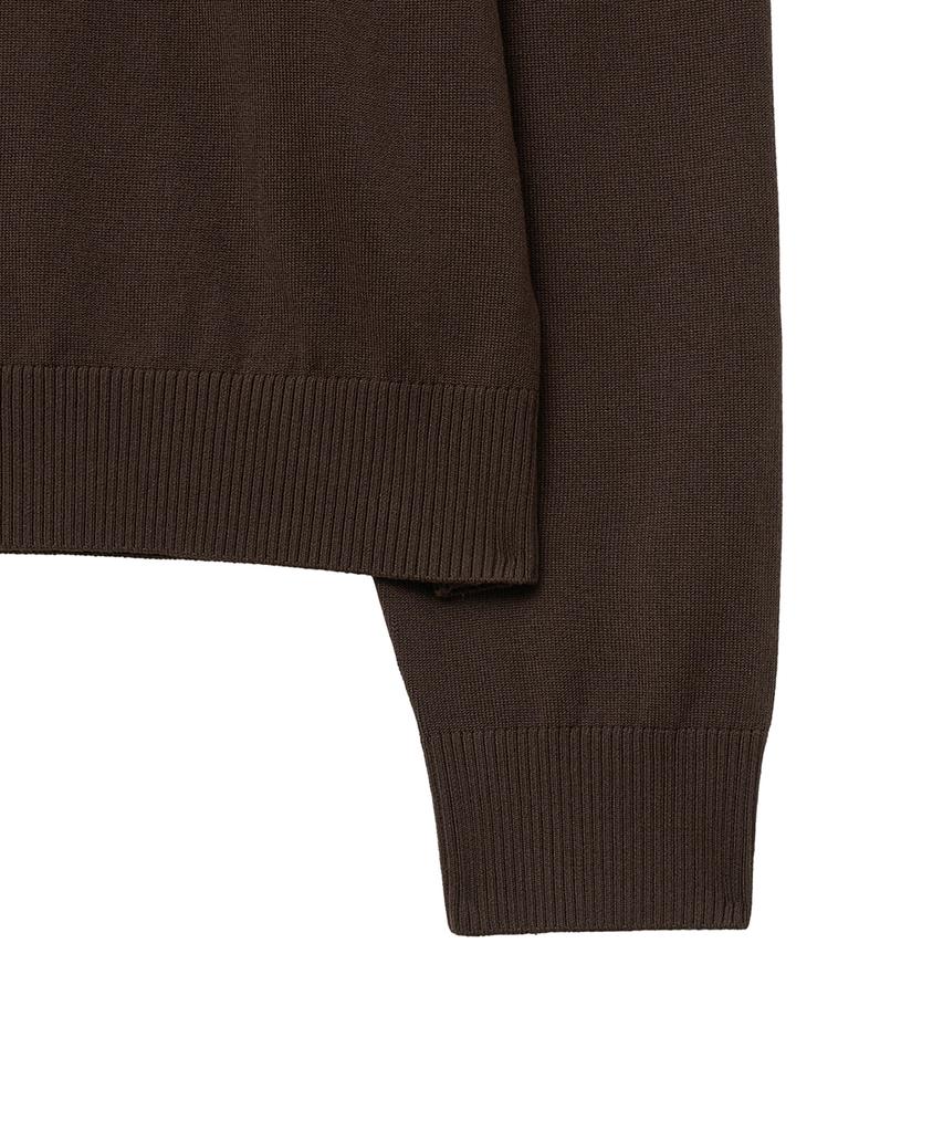 NOIRER Silky V-Neck Knit (Brown)