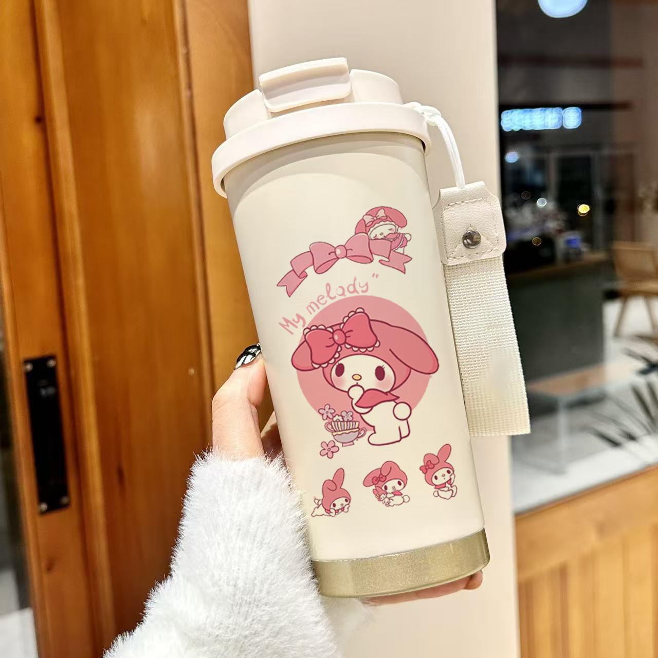 

Labubu coffee cup 316 stainless steel thermos cup high value men s and women s water cup cartoon double drink straw cup 530ml