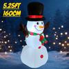 5.25FT Inflatable Snowman Top Hat Scarf Toy Xmas Yard Decoration Festive Gift LED Lit Christmas Supplies Home Decor Ornament