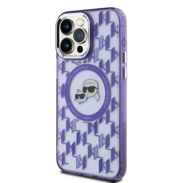 Karl Lagerfeld Klhmp15Lhmckmhu Iphone 15Pro 6.1 Fioletowy/Purple Iml Monogram Karl&Choupette Head Magsafe