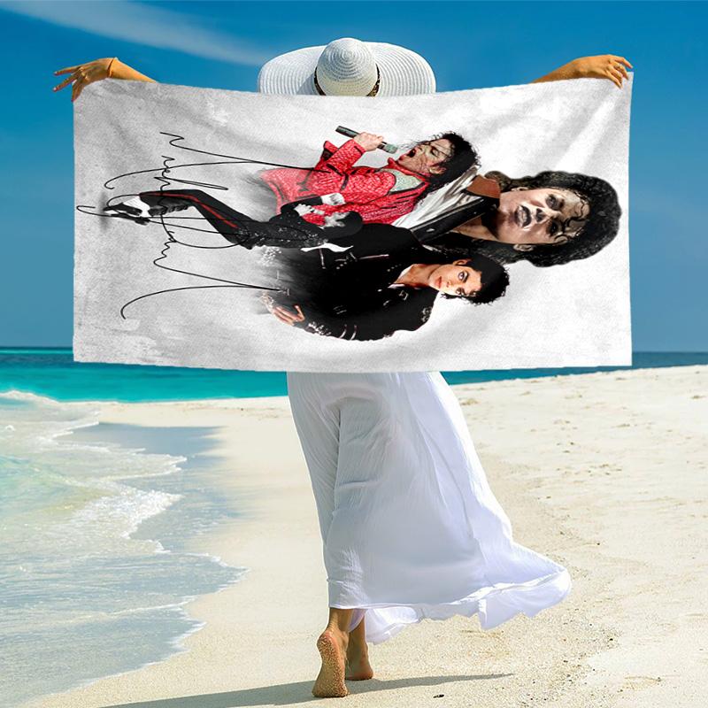 Amerikanische Musik Rock Michael Joseph Jackson Strandtuch Outdoor Camping Urlaub Schwimmen Strandtuch Outdoor Saugfähiges Badetuch Y8