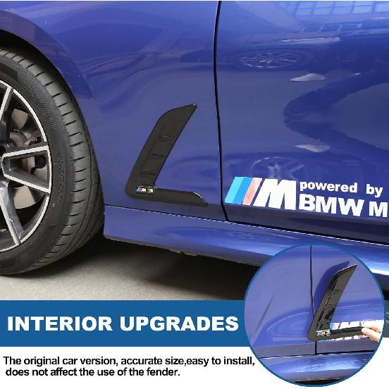 Front Fender Side Air Flow Fender Vent Cover Trim Compatible with BMW 3 Series G20 2020 2021,Side Wing Air Vent Hood Intake Fender Cover Trim