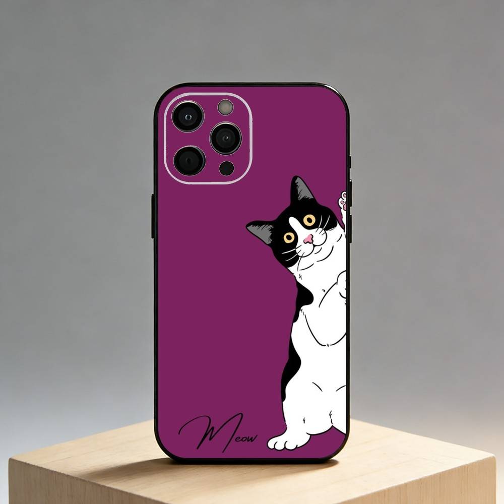 

Silly and cute Phone Case For iPhone17,16,15,14,13,12 Plus,Max Soft Silicone Black Cover iPhone17air