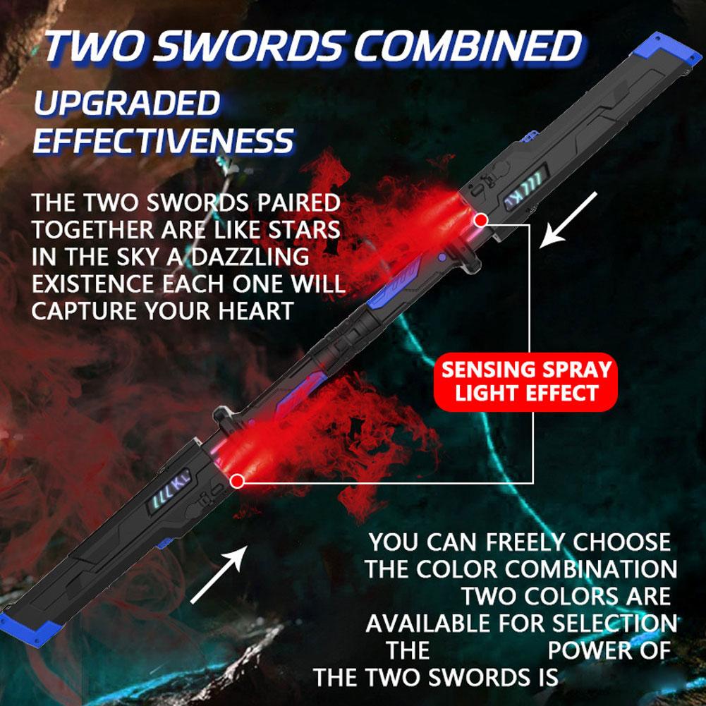 Colorful lights, cool spray laser sword, lightsaber toy, double sword combination, lightsaber, star spray sword